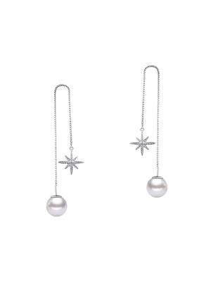 white silver drop earring - 16565264 - Standard Image - 2