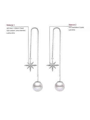 white silver drop earring - 16565264 - Standard Image - 3