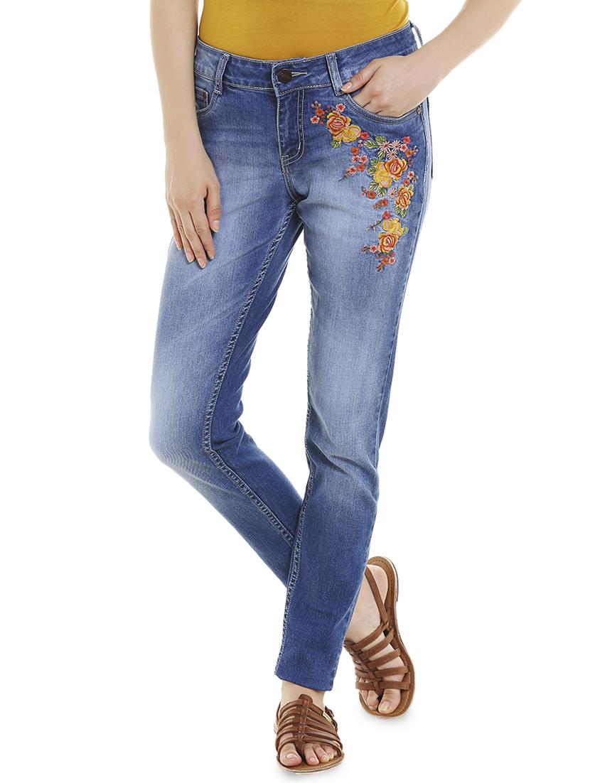 embroidered detail jeans - 16565342 - Zoom Image - 1