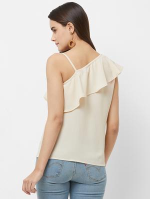 single shoulder embroidered detail top - 16565363 - Standard Image - 3