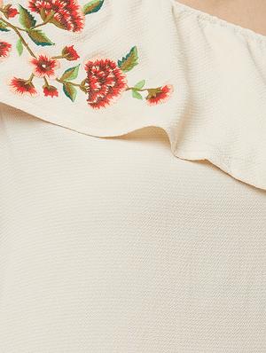 single shoulder embroidered detail top - 16565363 - Standard Image - 5