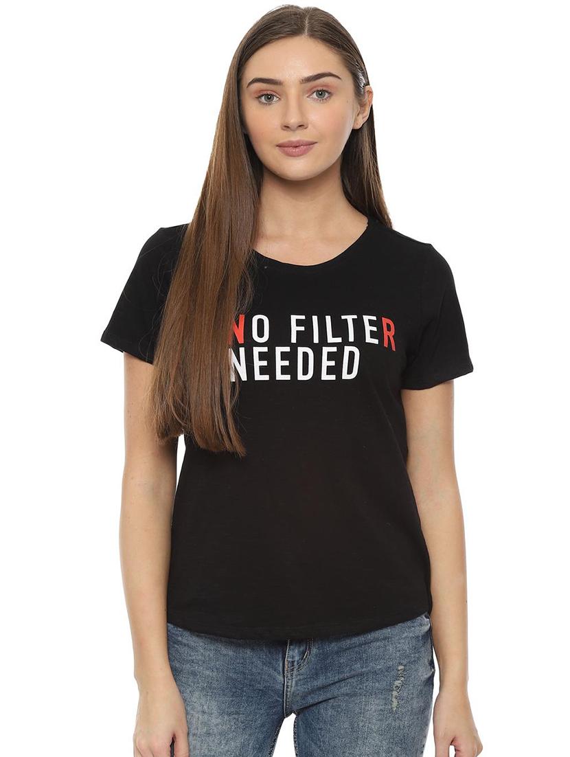 round neck quirky text tee - 16565573 - Zoom Image - 1