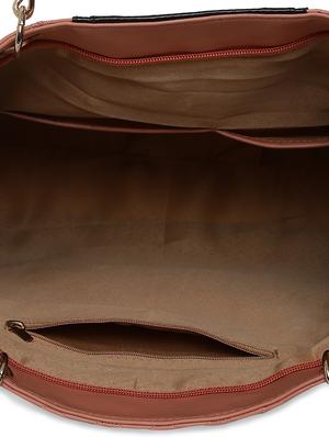 brown leatherette (pu) regular handbag - 16565609 - Standard Image - 3