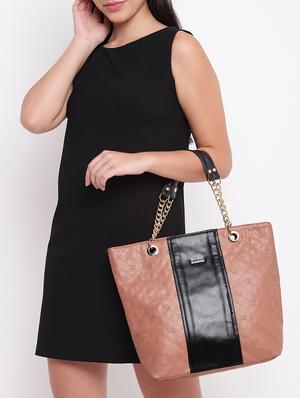 brown leatherette (pu) regular handbag - 16565609 - Standard Image - 5