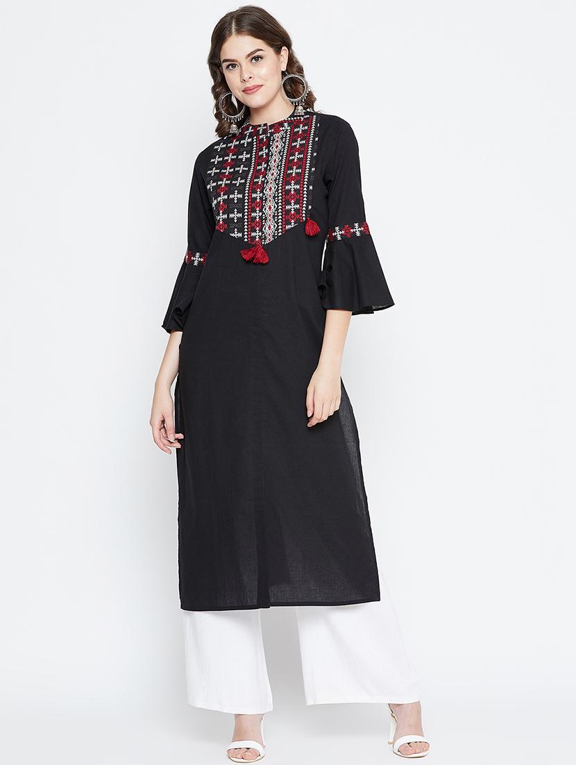 embroidered straight kurta - 16565623 - Zoom Image - 1