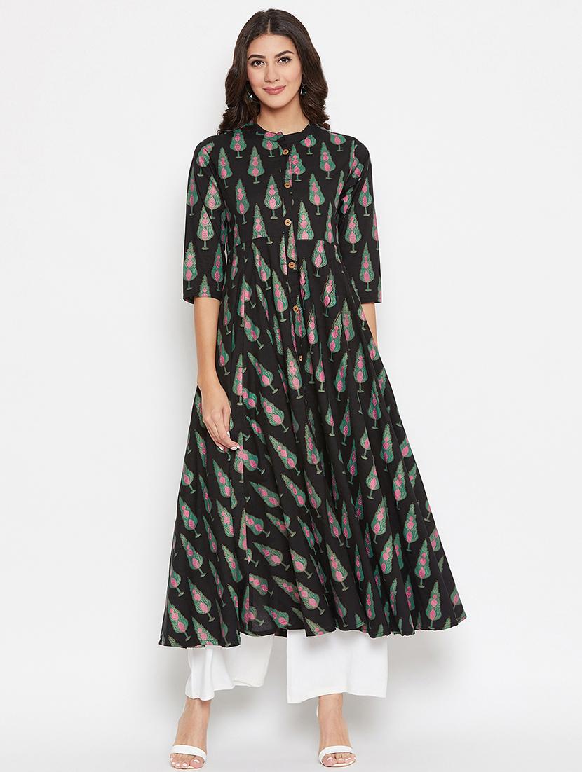 printed flared kurta - 16565634 - Zoom Image - 1