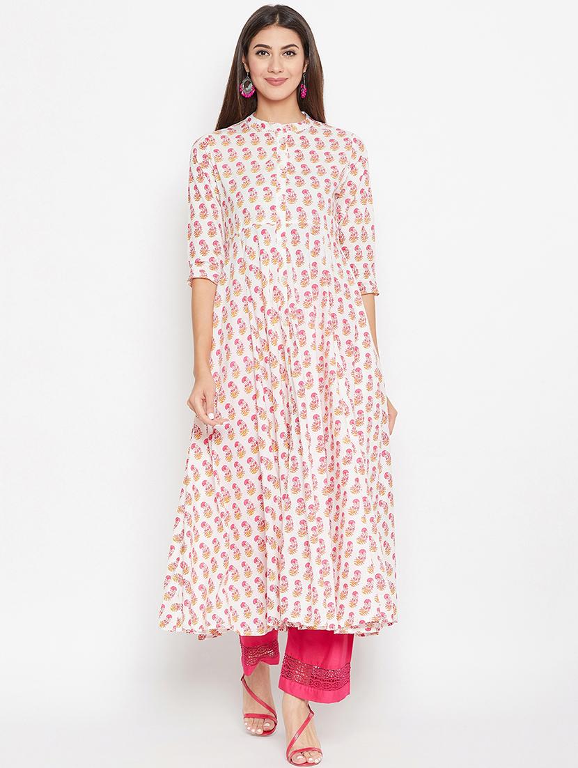 floral a-line kurta - 16565636 - Zoom Image - 1