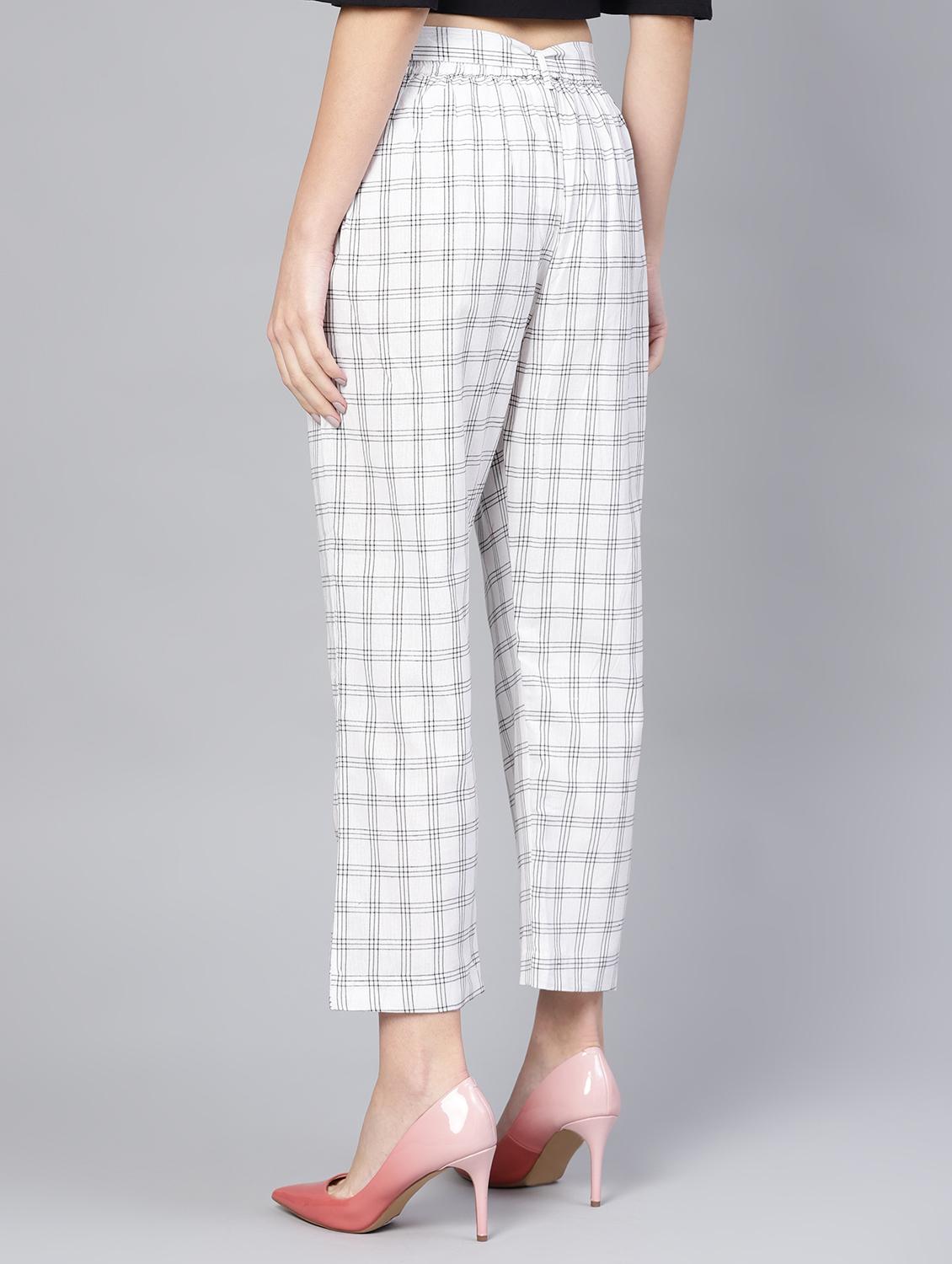 tie front checkered trouser - 16565680 - Zoom Image - 3
