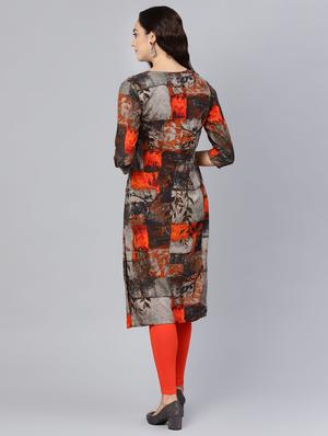 printed straight kurta - 16565684 - Standard Image - 3