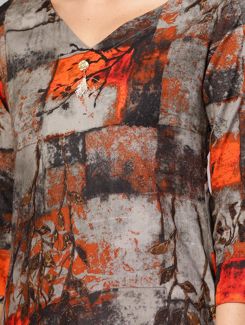 printed straight kurta - 16565684 - Zoom Image - 4