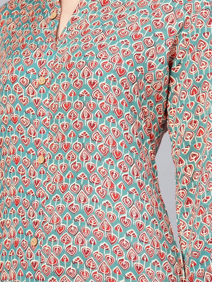 floral printed straight kurta - 16565686 - Zoom Image - 4