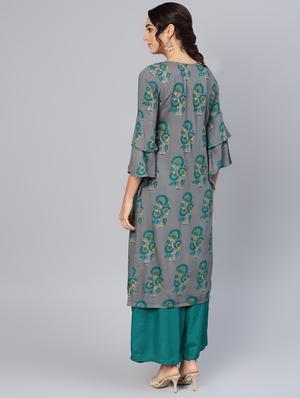 floral print straight kurta - 16565703 - Standard Image - 3