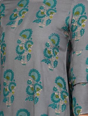 floral print straight kurta - 16565703 - Standard Image - 4