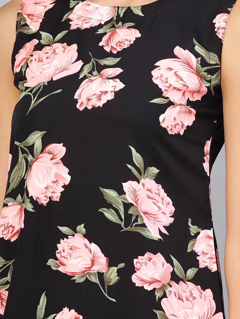 round neck floral a-line dress - 16565711 - Zoom Image - 4