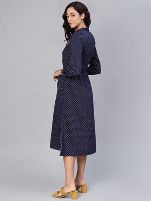 tie front polka dot a-line dress - 16565716 - Standard Image - 3