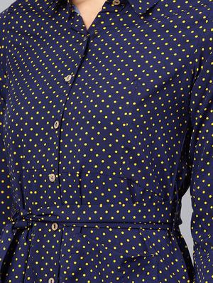tie front polka dot a-line dress - 16565716 - Standard Image - 4