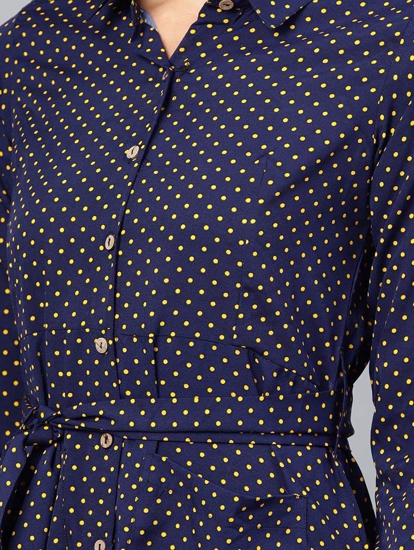tie front polka dot a-line dress - 16565716 - Zoom Image - 4