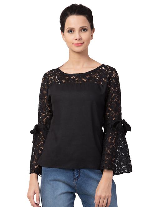 bell sleeved solid top - 16565918 - Standard Image - 1