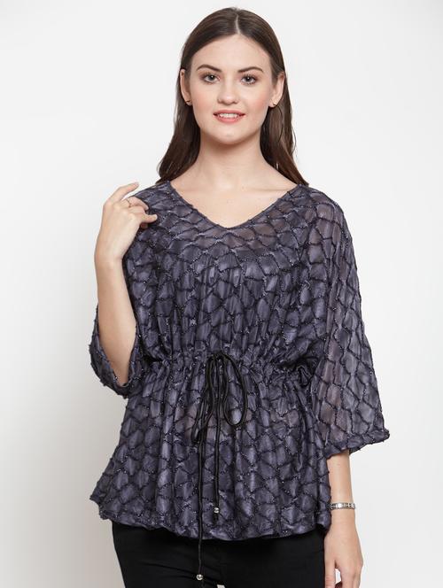 drawstring kimono sleeved top - 16566371 - Standard Image - 1