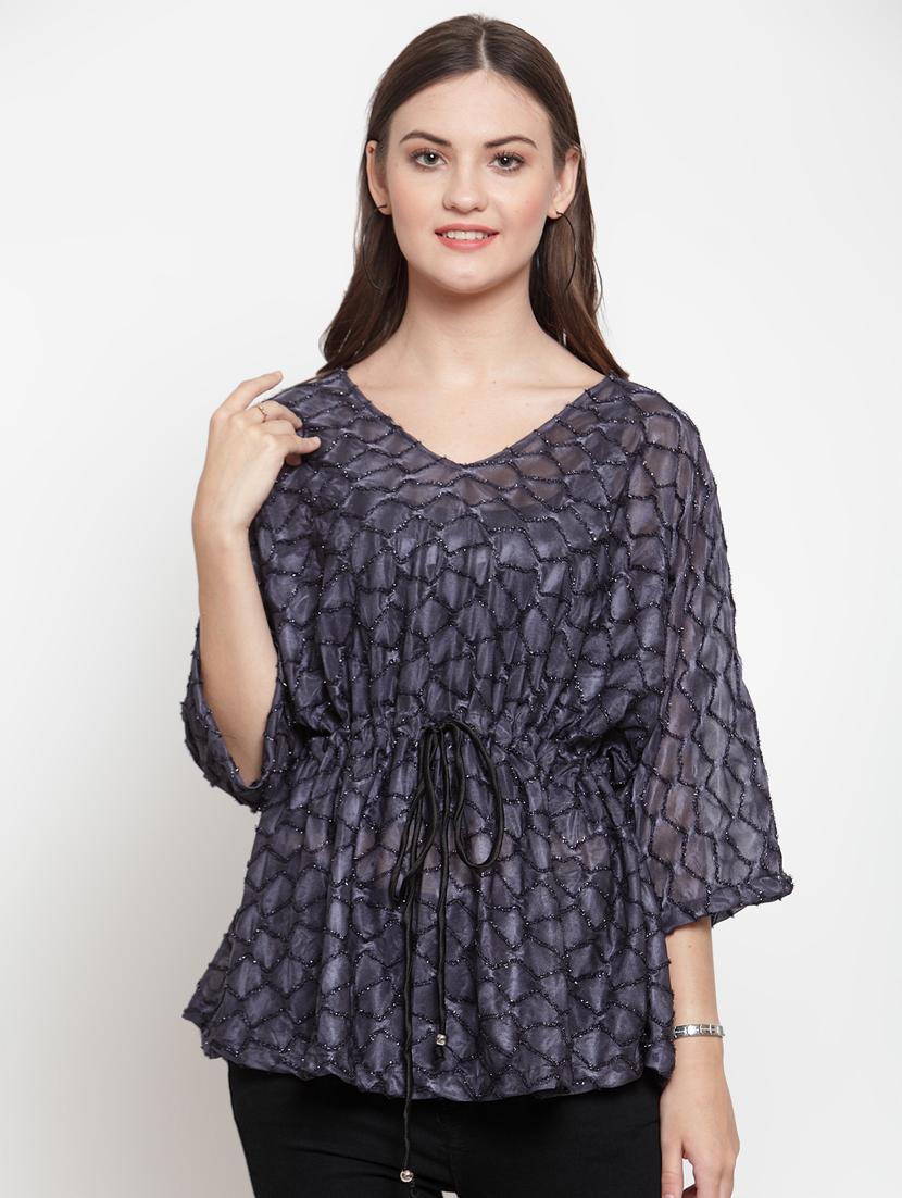 drawstring kimono sleeved top - 16566371 - Zoom Image - 1