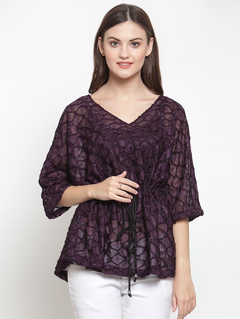 drawstring kimono sleeved top - 16566373 - Zoom Image - 1