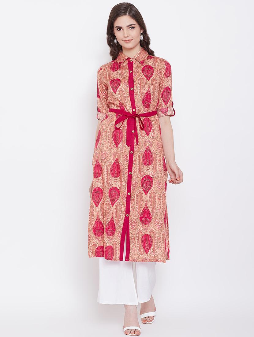 printed straight kurta - 16566622 - Zoom Image - 1