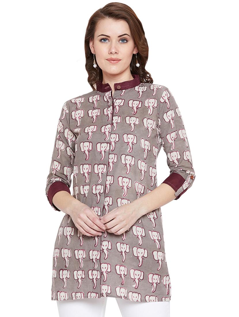 printed a-line kurti - 16566935 - Zoom Image - 1