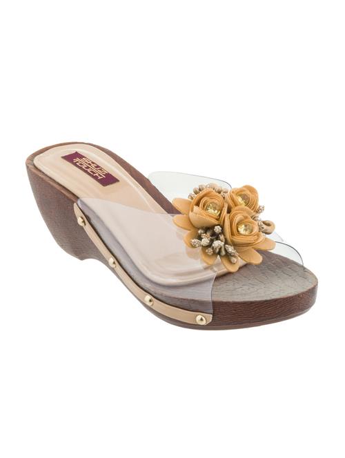 shuz touch brown slip on wedges - 16567084 - Standard Image - 1