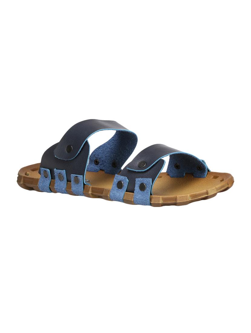 hip street navy leatherette slip on slippers - 16567194 - Zoom Image - 1