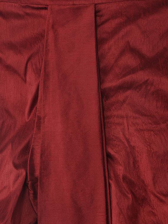 black pure silk dhoti kurta set - 16567370 - Zoom Image - 5