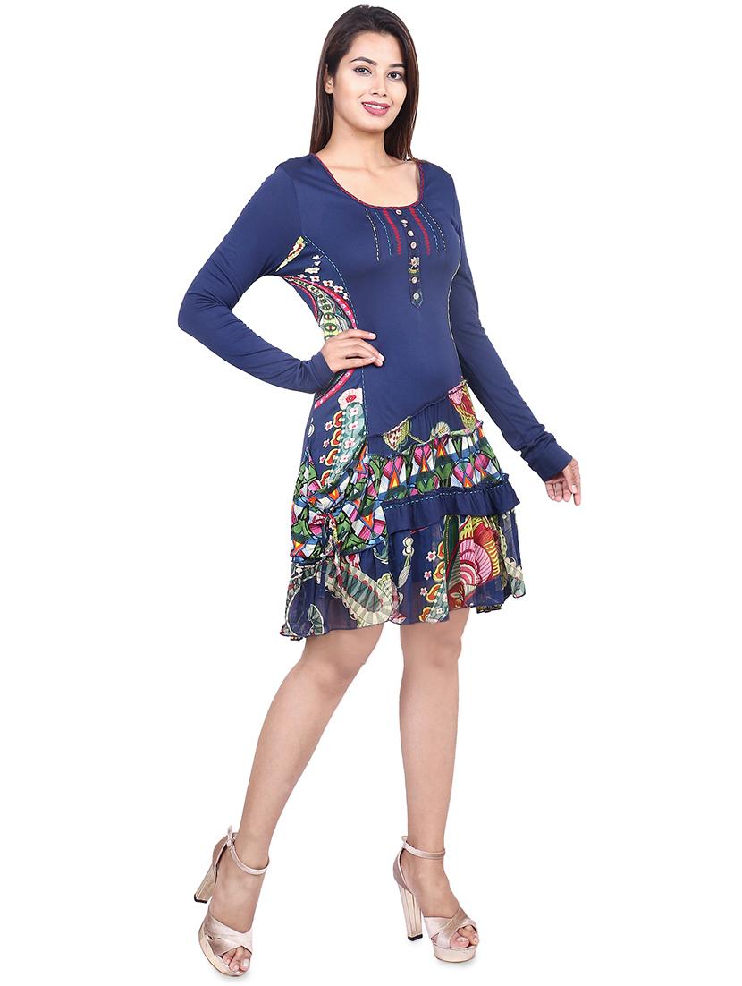 long sleeved frill detail a-line dress - 16567588 - Zoom Image - 2