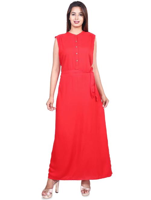 tie front button detail maxi dress - 16567589 - Standard Image - 1