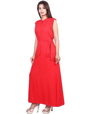 tie front button detail maxi dress - 16567589 - Standard Image - 2
