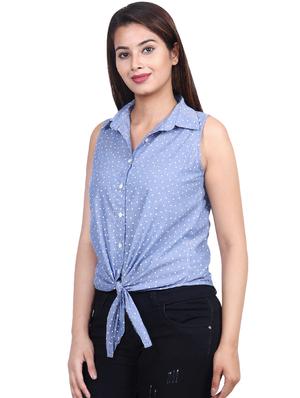 tie front polka dot top - 16567610 - Standard Image - 2