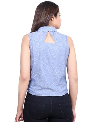 tie front polka dot top - 16567610 - Standard Image - 3