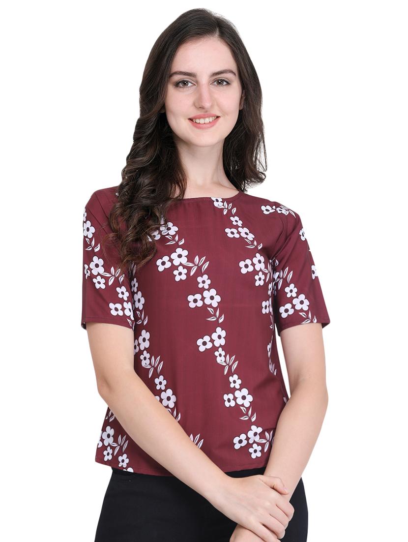 boat neck floral print top - 16567644 - Zoom Image - 1