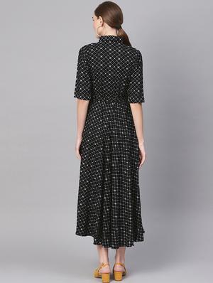 tie front printed flared dress - 16567685 - Standard Image - 3