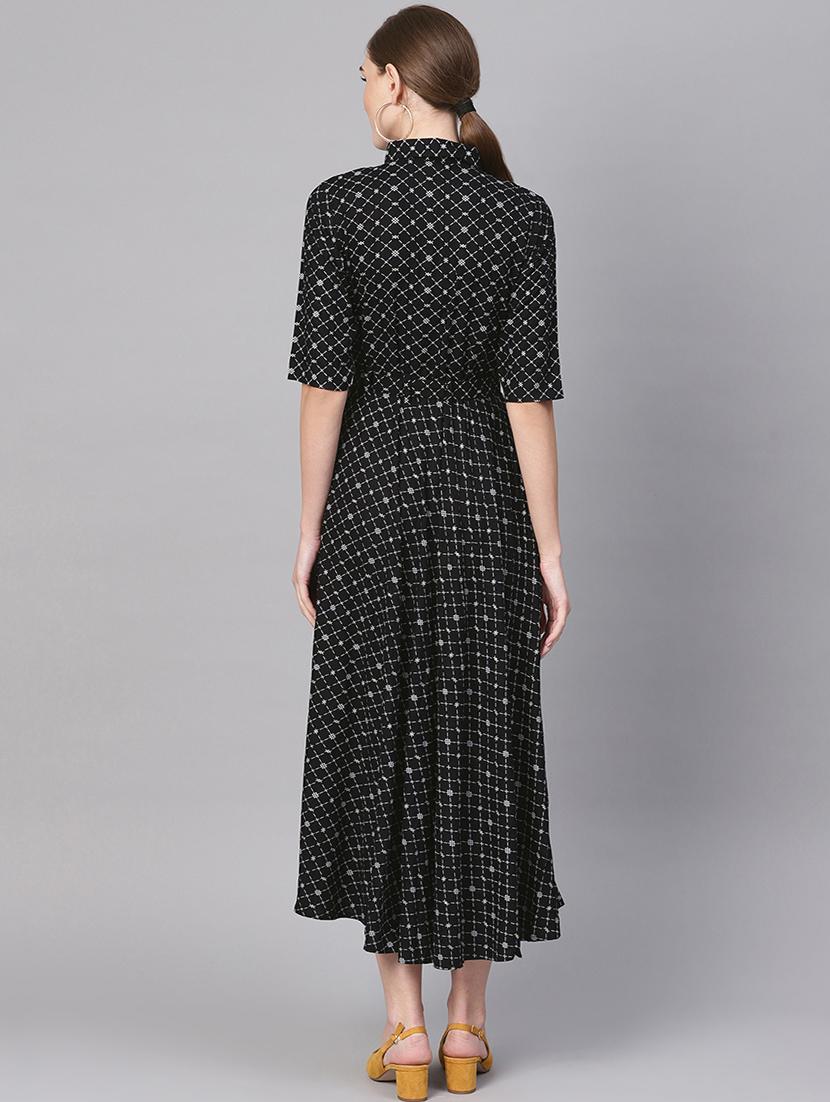 tie front printed flared dress - 16567685 - Zoom Image - 3