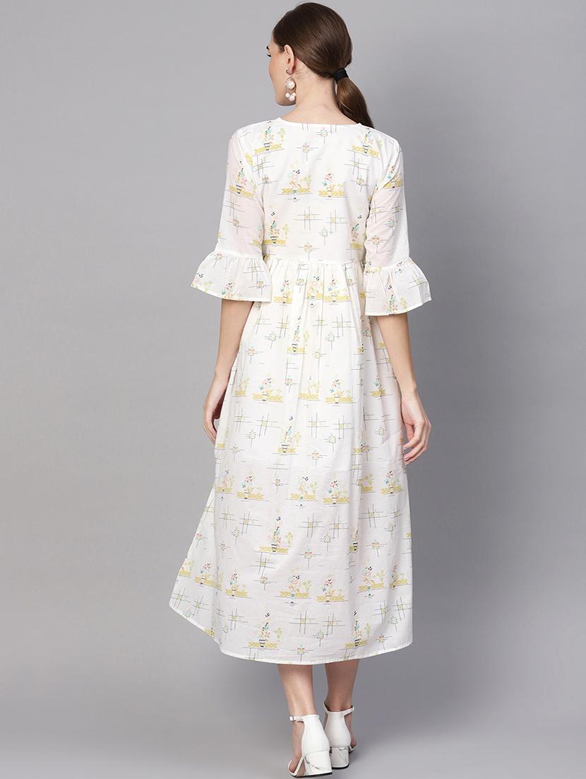tie up neck bell sleeved a-line dress - 16567687 - Zoom Image - 3