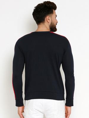 navy blue taped t-shirt - 16567835 - Standard Image - 3