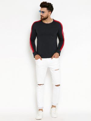 navy blue taped t-shirt - 16567835 - Standard Image - 4