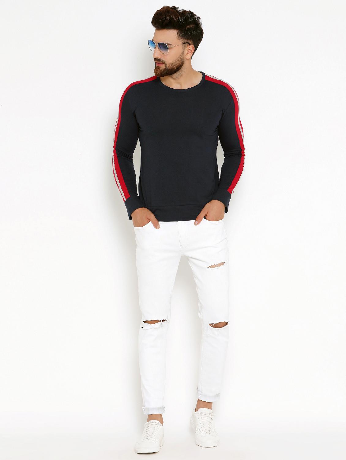navy blue taped t-shirt - 16567835 - Zoom Image - 4