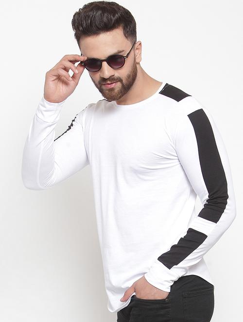 white color block t-shirt - 16567842 - Standard Image - 1