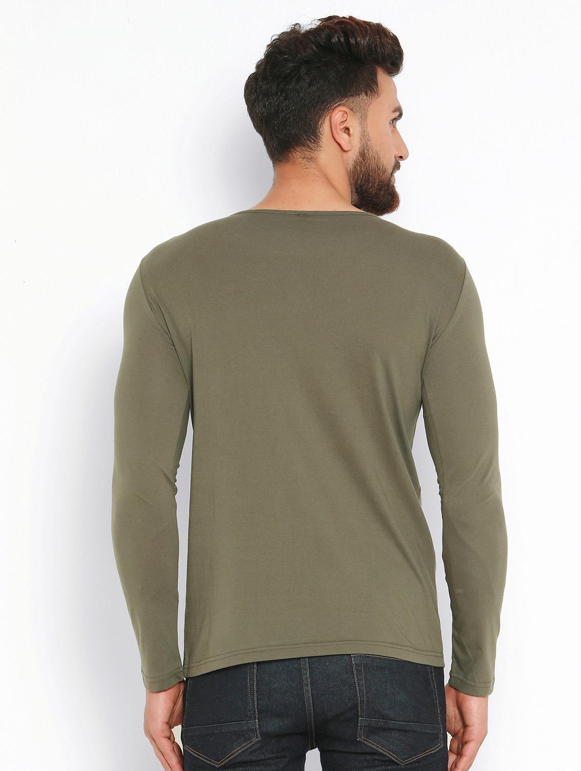 olive green solid pocket t-shirt - 16567864 - Zoom Image - 3