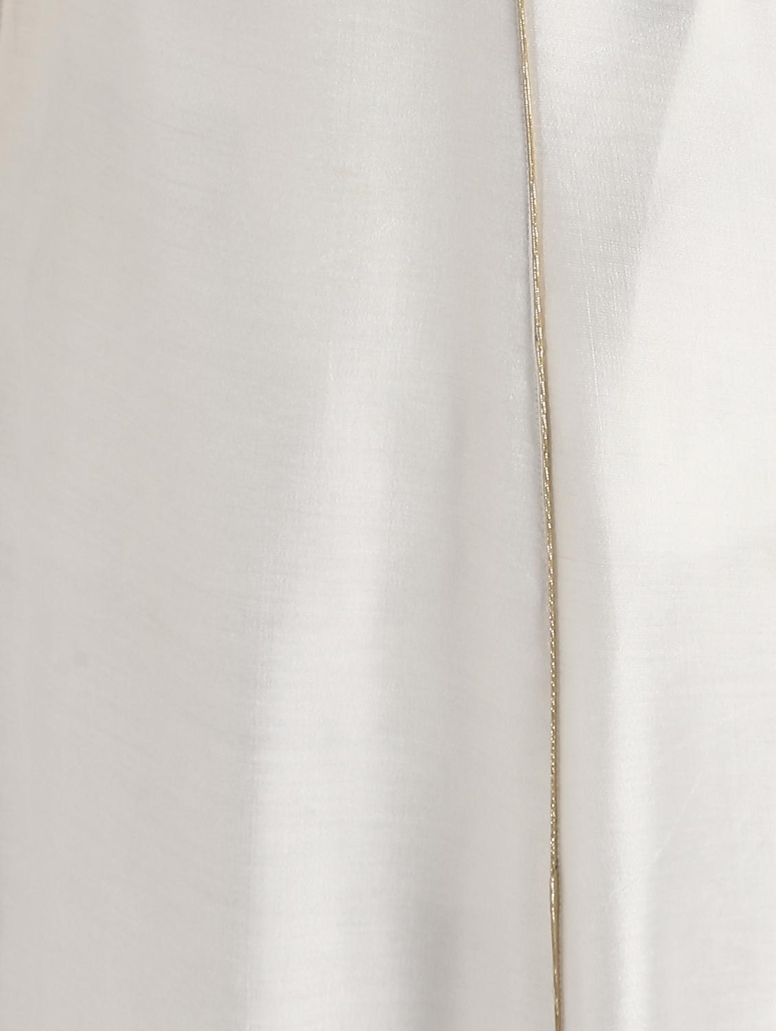 piping detailed silk flared kurta - 16568793 - Zoom Image - 6