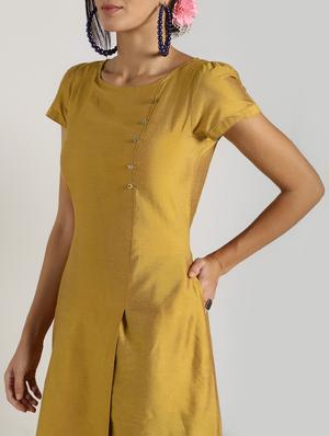 solid high-low silk kurta - 16568796 - Standard Image - 4