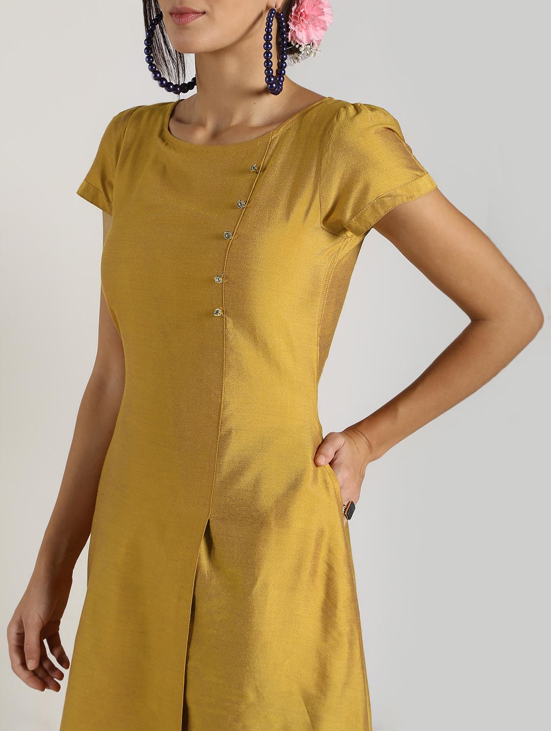 solid high-low silk kurta - 16568796 - Zoom Image - 4
