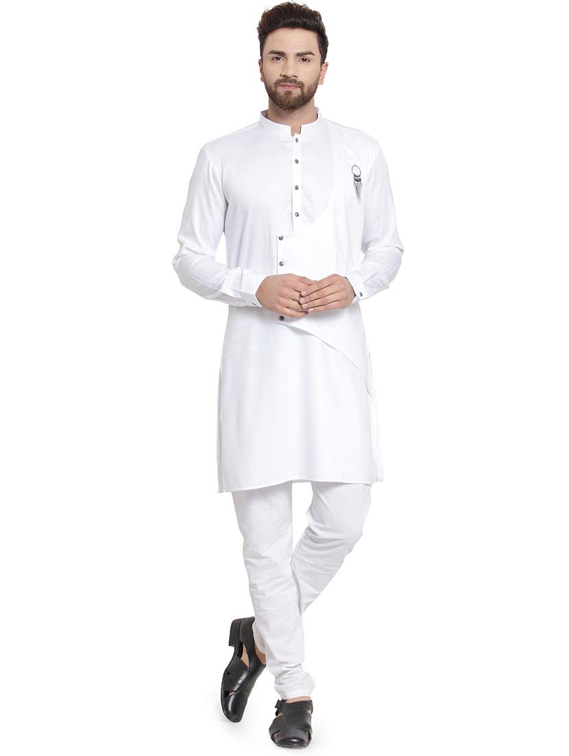 white solid kurta pyjama set - 16568993 - Zoom Image - 1