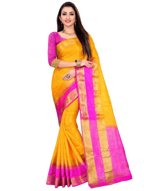 self-design mysore silk saree with blouse - 16569105 - Very Small Image - 1