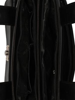 black leatherette (pu) regular handbag - 16569257 - Standard Image - 3